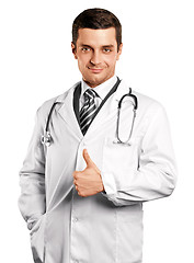 Image showing Doctor Man With Stethoscope