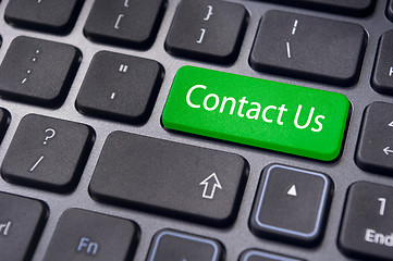 Image showing contact us message on enter key, for online conctact.