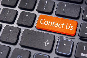 Image showing contact us message on enter key, for online conctact.