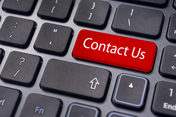 Image showing contact us message on enter key, for online conctact.