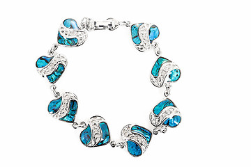 Image showing female bracelet with hearts isolated on white 