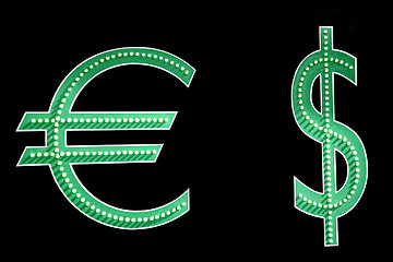 Image showing Euro and dollar signs