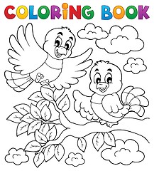 Image showing Coloring book bird theme 2