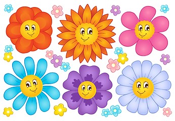 Image showing Cartoon flowers collection 2