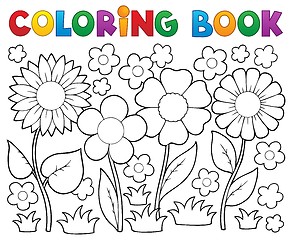 Image showing Coloring book with flower theme 2