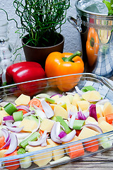 Image showing Fresh healthy Vegetables ready for cooking