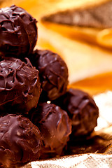 Image showing collection of different chocolate pralines truffels 