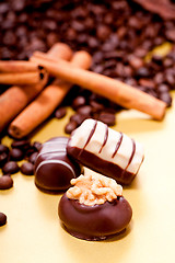 Image showing collection of different chocolate pralines truffels 