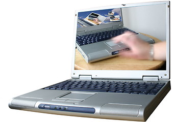 Image showing surfing the net on a laptop