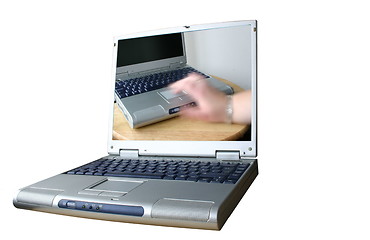 Image showing surfing the net on a laptop