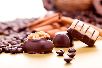 Image showing collection of different chocolate pralines truffels 