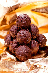 Image showing collection of different chocolate pralines truffels 