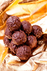 Image showing collection of different chocolate pralines truffels 