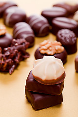 Image showing collection of different chocolate pralines truffels 