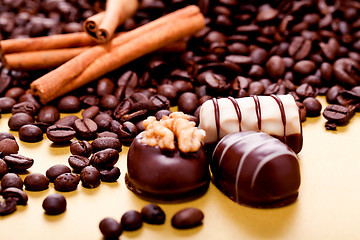 Image showing collection of different chocolate pralines truffels 