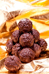 Image showing collection of different chocolate pralines truffels 