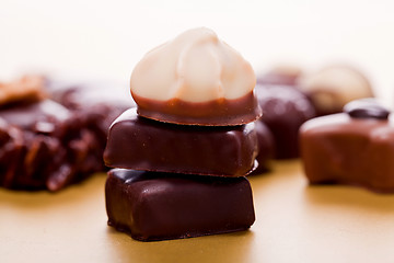 Image showing collection of different chocolate pralines truffels 