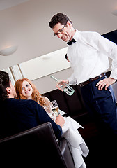 Image showing man and woman for dinner in restaurant