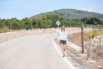 Image showing attractive blond woman in summer holiday