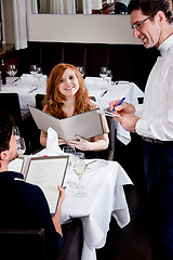 Image showing man and woman in restaurant for dinner