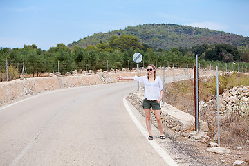 Image showing attractive blond woman in summer holiday