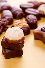 Image showing collection of different chocolate pralines truffels 