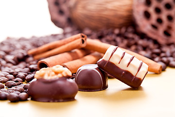 Image showing collection of different chocolate pralines truffels 