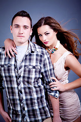 Image showing attractive young couple glamour styling 
