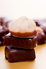 Image showing collection of different chocolate pralines truffels 