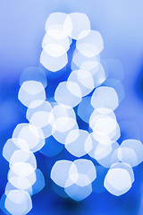 Image showing Abstract background. Blurred colorful circles bokeh blue toned