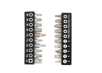 Image showing Screwdriver Bit Set on White