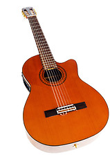 Image showing Isolated on white acoustic guitar 