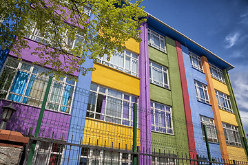 Image showing Colorful school building