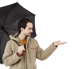 Image showing Man with umbrella