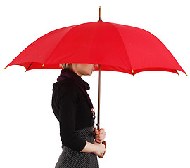 Image showing Woman with umbrella