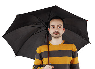 Image showing Man with umbrella