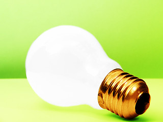 Image showing White BULB - green background