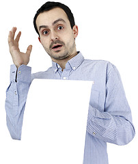 Image showing Man holding a paper