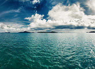 Image showing Tropical nature landscape with sea and clouds