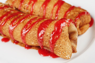 Image showing Pancakes with cottage cheese