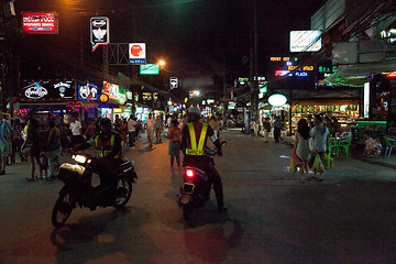 Image showing Night patrol on a street in Patong.  Editorial only.