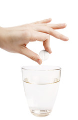 Image showing Effervescence tablet and a glass of water