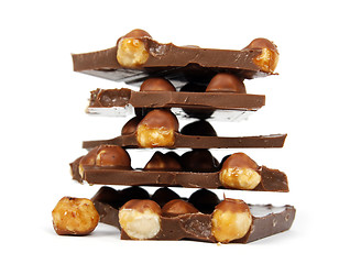 Image showing Chocolate pieces with nut 