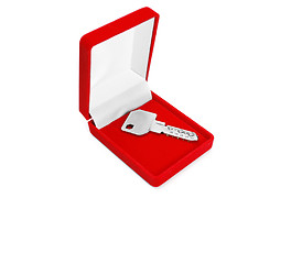 Image showing Key in a gift box