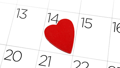 Image showing Valentines day calendar 