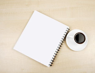 Image showing White cup and white page