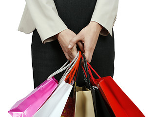 Image showing Woman with shopping bags 