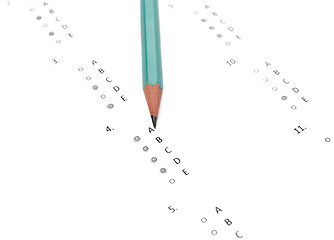 Image showing Pencil and test paper 