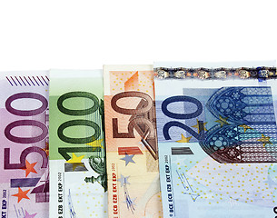 Image showing Euro banknotes money 