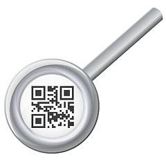 Image showing qr code under magnifying glass